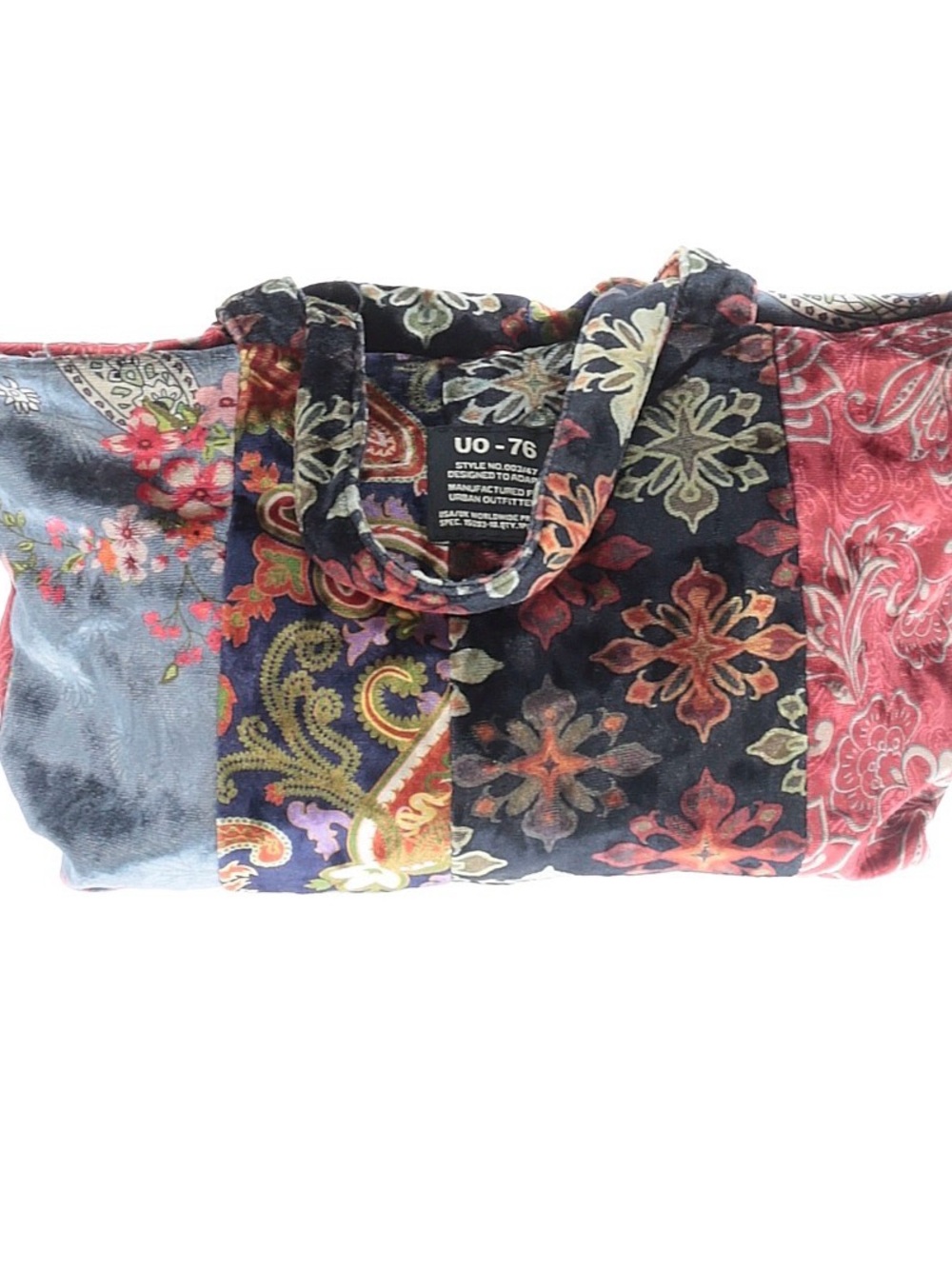 Urban Outfitters Natalie Velvet Patchwork Mini Tote Bag